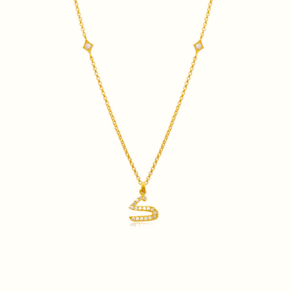 Azra Arabic initial necklace