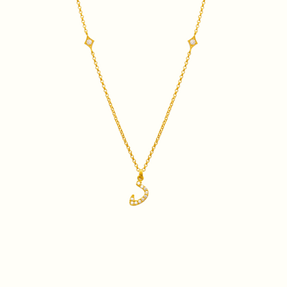 Azra Arabic initial necklace