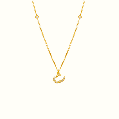 Azra Arabic initial necklace