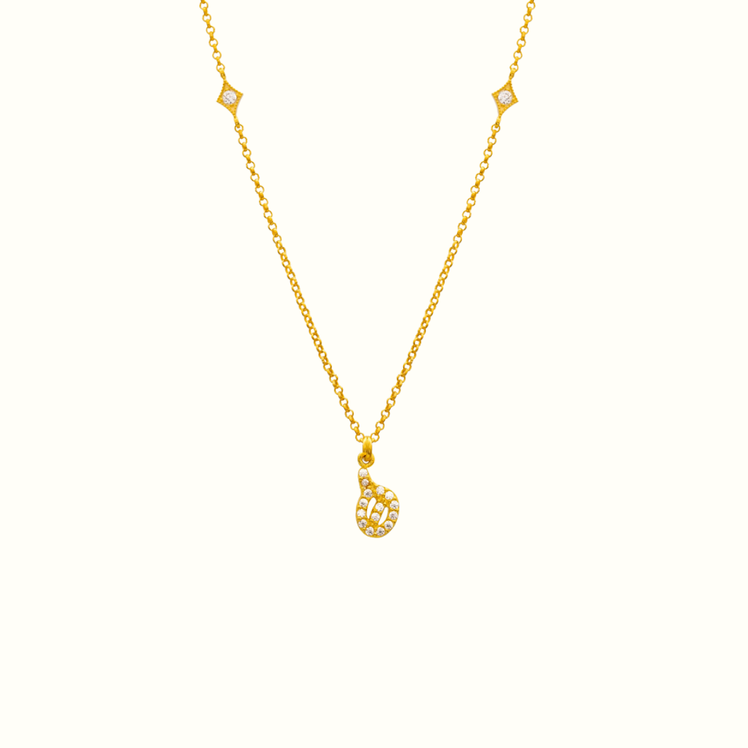 Azra Arabic initial necklace