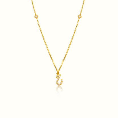 Azra Arabic initial necklace