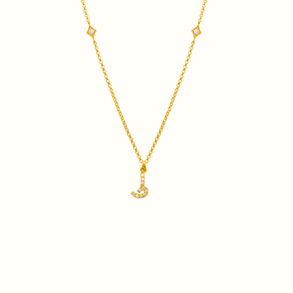 Azra Arabic initial necklace