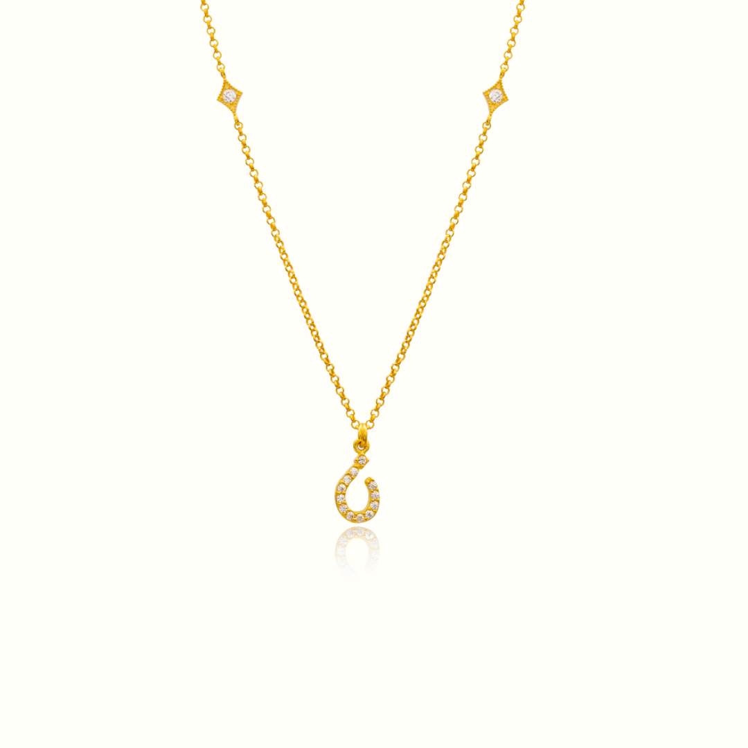 Azra Arabic initial necklace