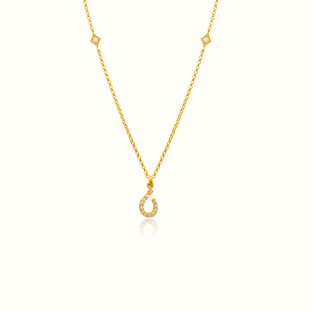Azra: Arabic initial necklace - عذراء