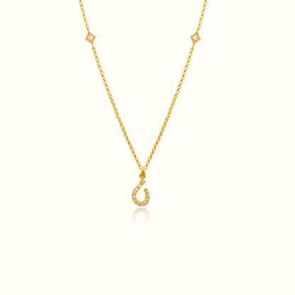 Azra Arabic initial necklace