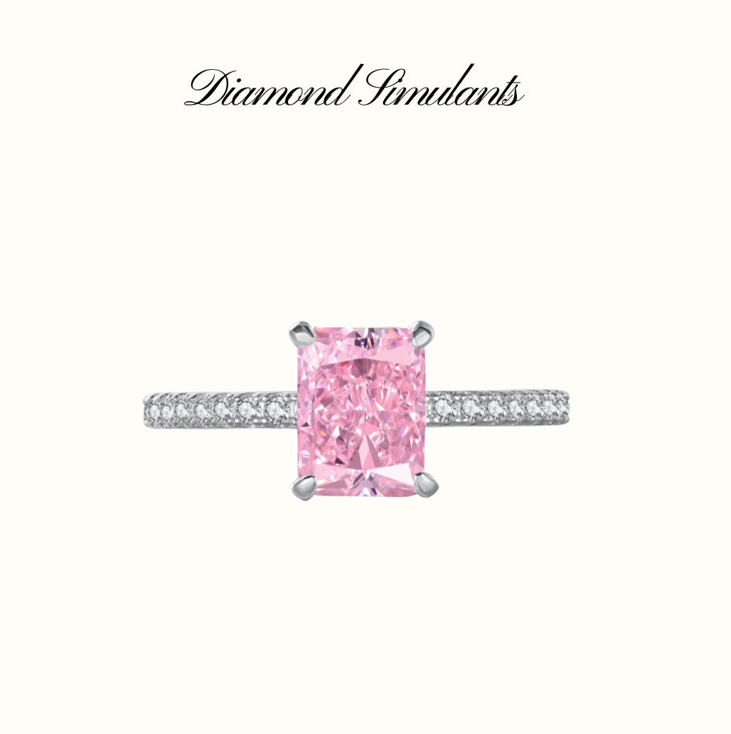 2.0 CT Radiant Cut Aaliyah Mini Pink Ring