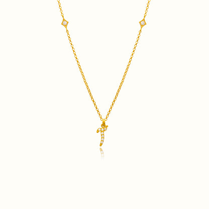 Azra Arabic initial necklace