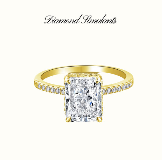 4.0 CT Radiant Aaliyah Ring Gold