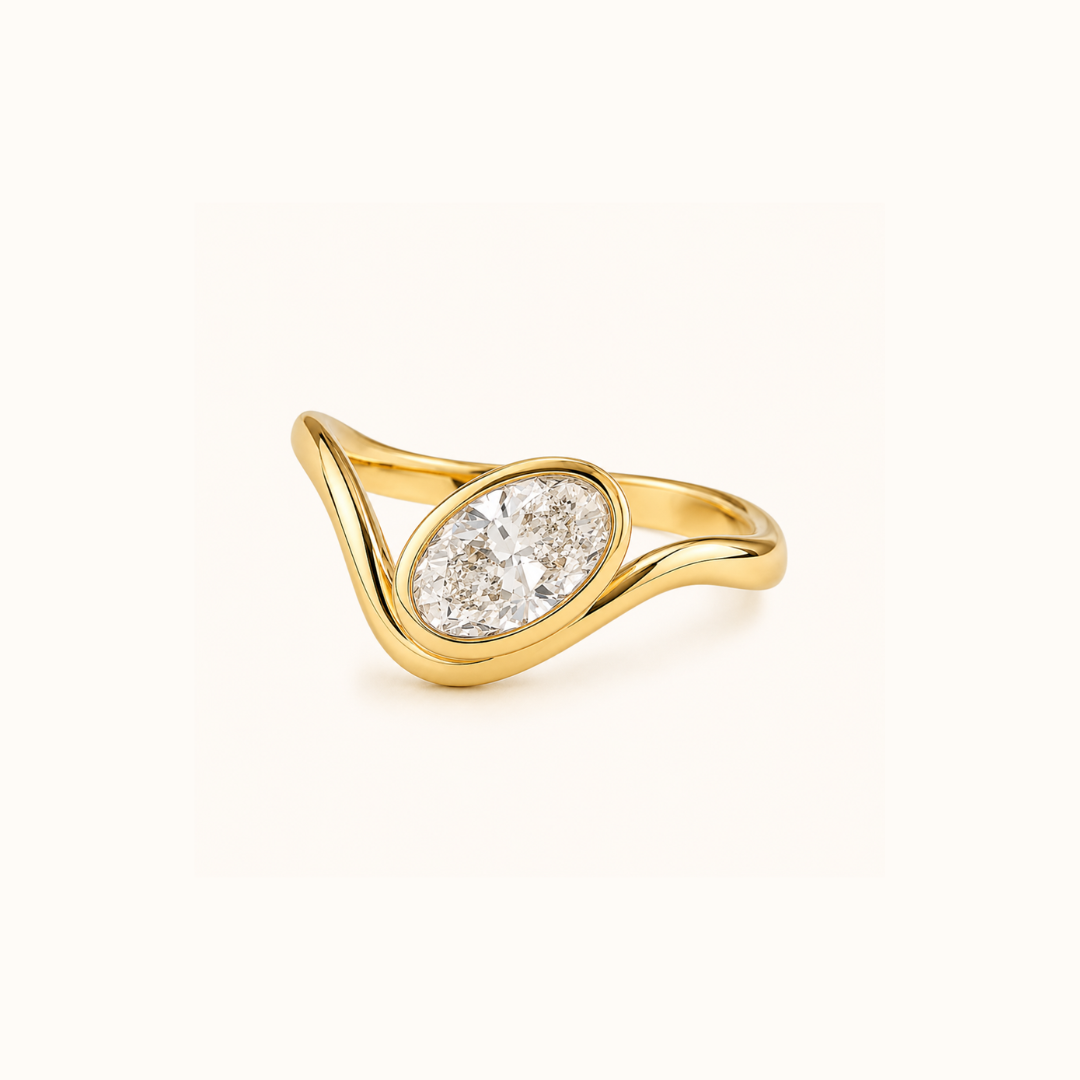 Oval Abstract Ring