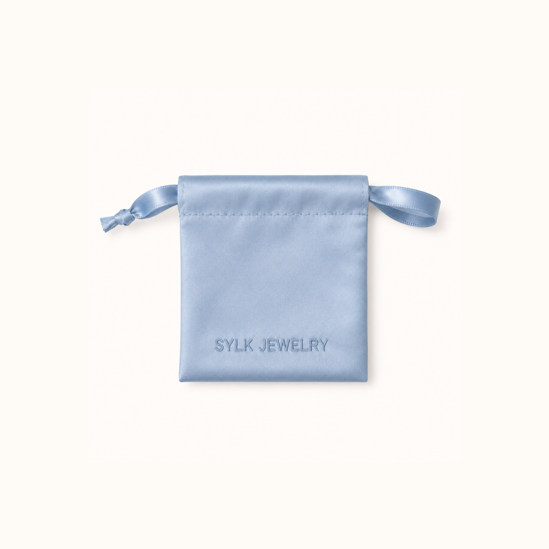 Signature Powder Blue Satin Pouch