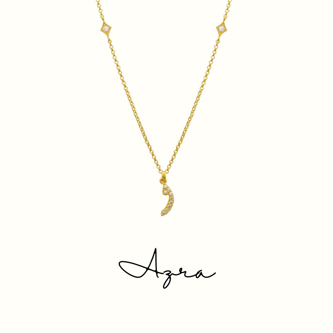 Azra: Arabic initial necklace - عذراء