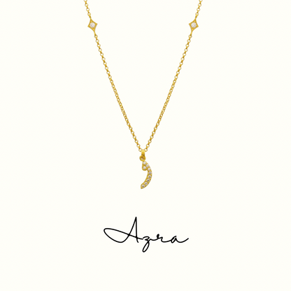 Azra Arabic initial necklace