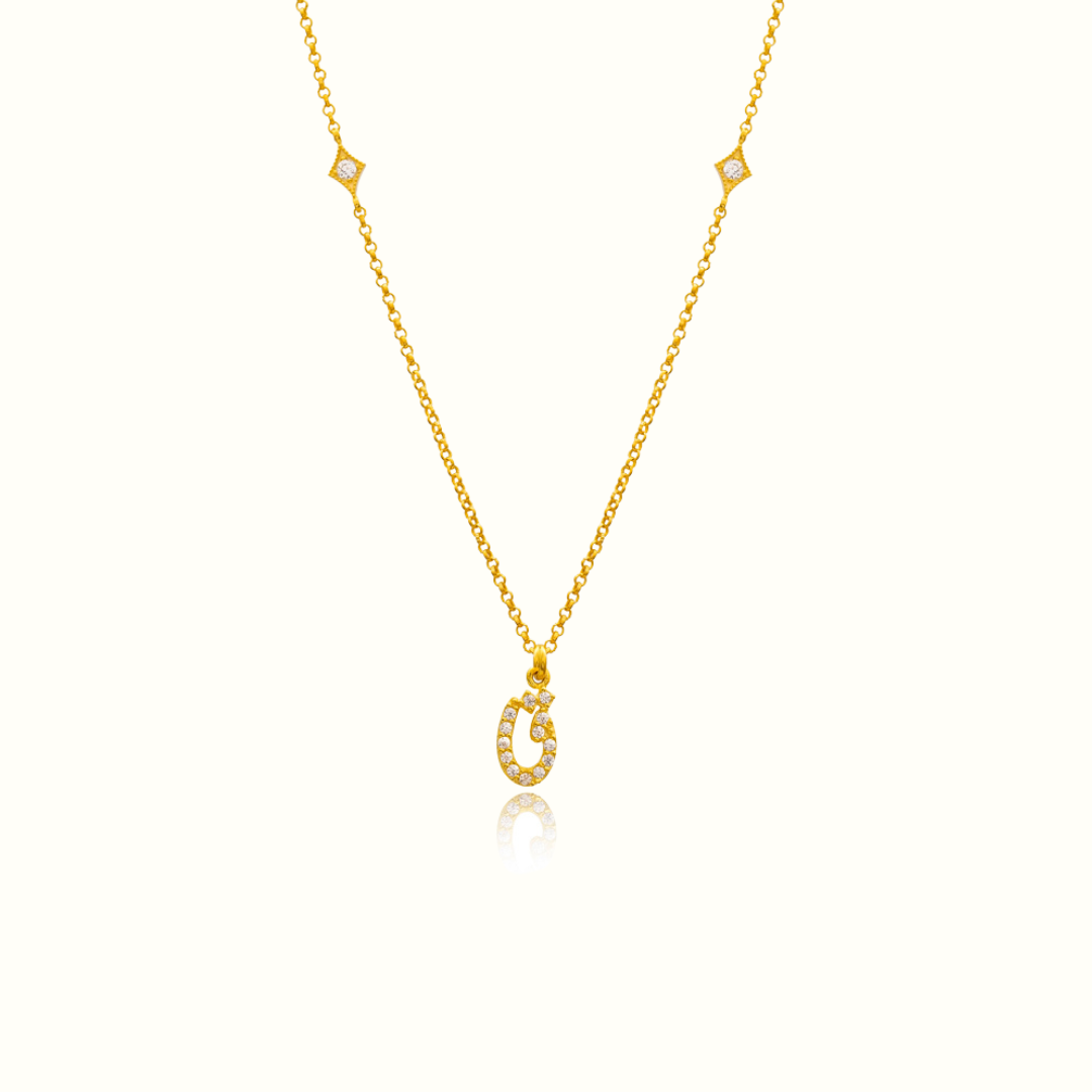 Azra Arabic initial necklace