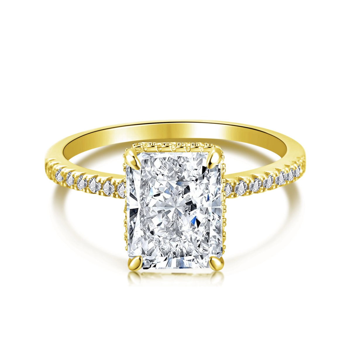 4.0 CT Radiant Aaliyah Ring Gold