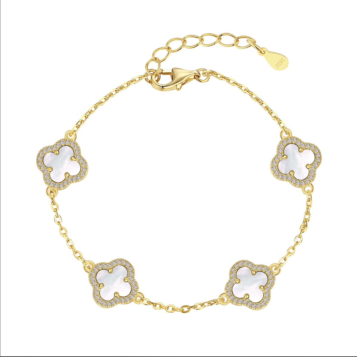 Elham White clover bracelet